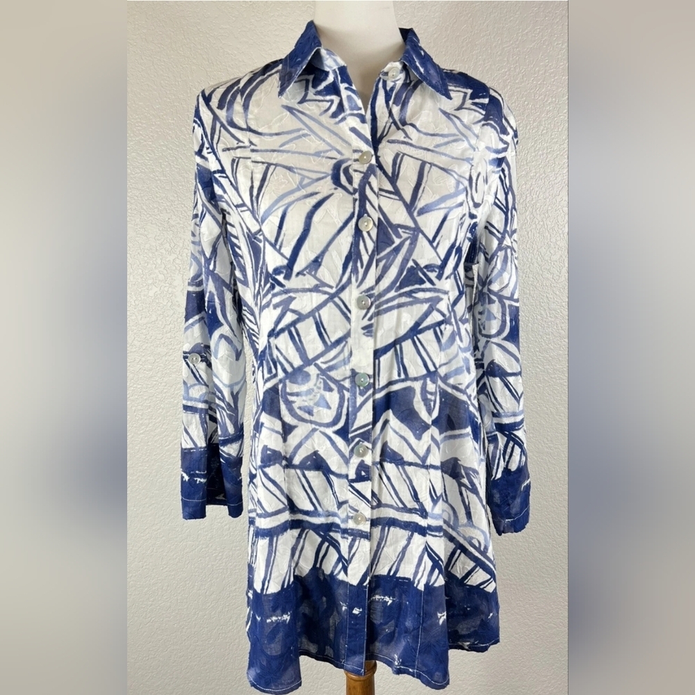 Multiples Womens Button-Down Tunic Asymmetrical H… - image 1